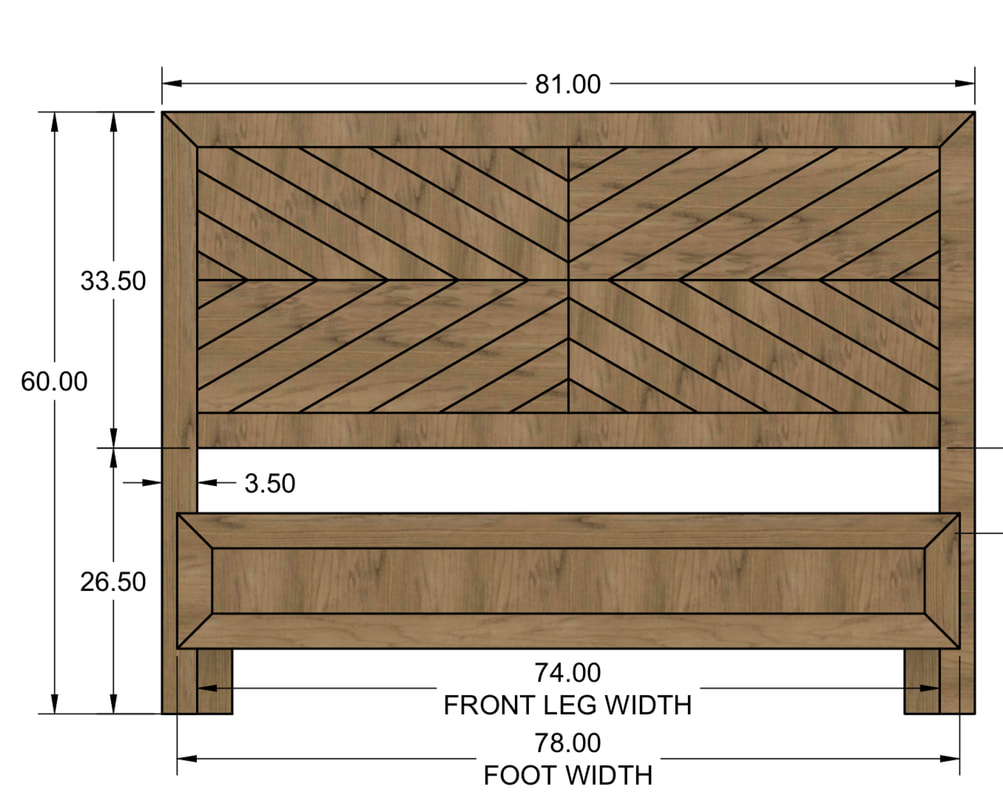 Modern Rustic DIY bed frame build headboard and baseboard